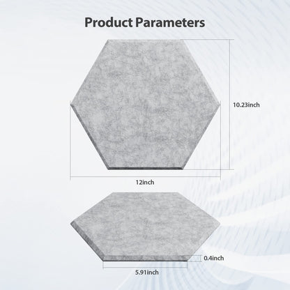 Amantech 12 Pack Acoustic Panels Self Adhesive Sound Proof Foam,High Density Sound Acoustic Foam Panel,12X10.23X0.4 Inch Hexagon Wall Panels in Home,Office,Reccording Room,Studio(Silver Gray)