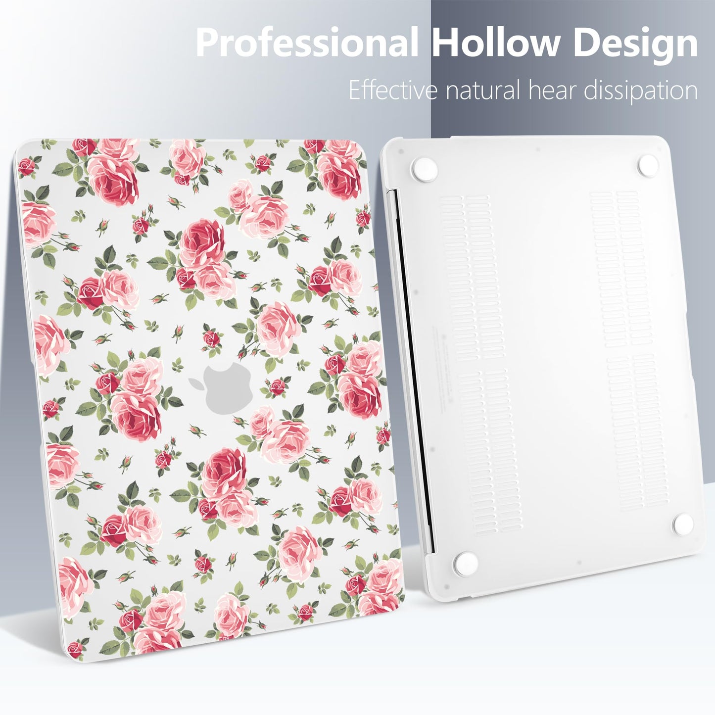 Batianda LumiArt Case for MacBook Air 13 inch 2018-2020, Pink Roses