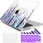 DONGKE for M4 MacBook Pro 16 Inch Case 2024 2023 2021 A3403 A3186 M3 A2991 M2 A2780 M1 A2485 Pro/Max Chip, Plastic Hard Shell Case & Keyboard Cover for Mac Pro 16 with Touch ID, Lavender Flowers