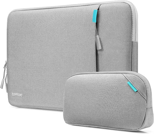 tomtoc 360 Protective Laptop Sleeve Set for 13-inch MacBook Air M4/A3240 2025, M3/A3113, M2/A2681 M1/A2337, 13-inch MacBook Pro M2/A2686 M1/A2338, Water-Resistant Laptop Case with Accessory Pouch