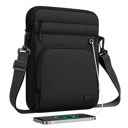 MoKo 15 Inch 360° Protective Laptop Sleeve Shoulder Bag with Earphone Port