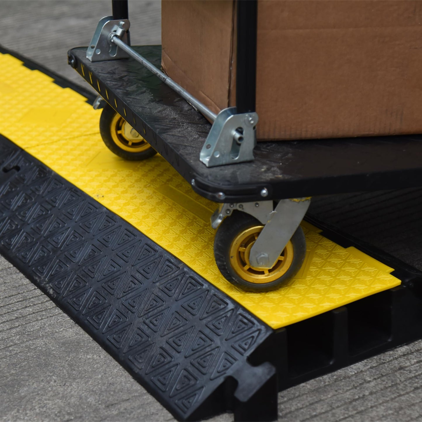 OrangeStar Heavy-Duty Rubber Cable Protector Ramp 2-Channel