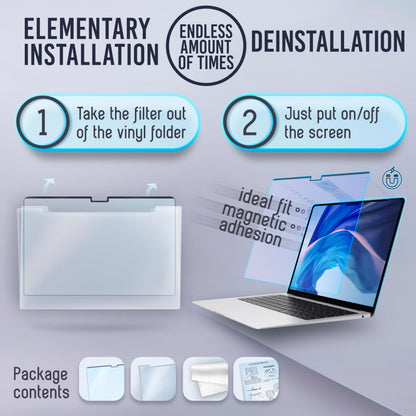 VINTEZ Magnetic Blue Light Screen Protector Compatible With MacBook Pro 14" 2021, 2022, 2023, 2024, 2025, M1, M2, M3, M4, M5 Anti Blue Light Blocking Filter for Laptop