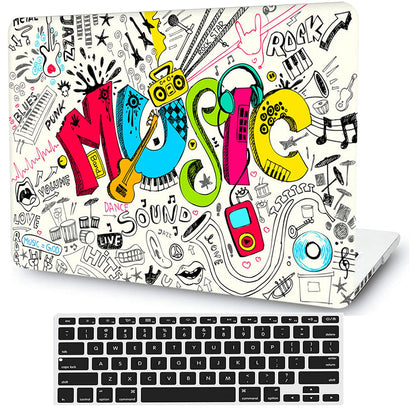 Creativity Music Laptop Shell Compatible with MacBook Air 13 Inch Case 2017 2016 2015 2014 2013 2012 2011 2010 A1466/A1369, AMCJJ Plastic Hard Cover Shell Case & Keyboard Cover &Screen Protector
