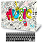 Creativity Music Laptop Shell Compatible with MacBook Air 13 Inch Case 2017 2016 2015 2014 2013 2012 2011 2010 A1466/A1369, AMCJJ Plastic Hard Cover Shell Case & Keyboard Cover &Screen Protector