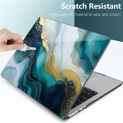 TWOLSKOO for MacBook Air 15 inch Case 2026 2025 2024 2023 Release M5 A3448 M4 A3241 M3 A3114 M2 A2941, Plastic Hard Shell & Screen Protector & Keyboard Cover & Type C Adapter, Graphite Marble