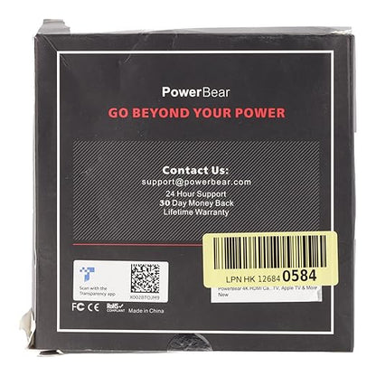 PowerBear 4K HDMI Cable 6 ft | High Speed, Braided Nylon & Gold Connectors, 4K @ 60Hz, Ultra HD, 2K, 1080P, ARC & CL3 Rated | for Laptop, Monitor, PS5, PS4, Xbox One, Fire TV, Apple TV & More