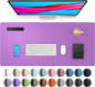 Aothia Leather Desk Pad Protector, Mouse Pad, Office Desk Mat, Non-Slip PU Leather Desk Blotter, Laptop Desk Pad, Waterproof Desk Writing Pad for Office and Home (23.6" x 13.7", Iris Violet)