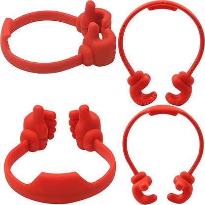Honsky Thumbs-up Cell Phone Stand Holder, Tablet Stand Cradle for Desk Desktop Smartphone Cellphone Mobile Phone Tablets – Universal Adjustable Flexible, Deep Red