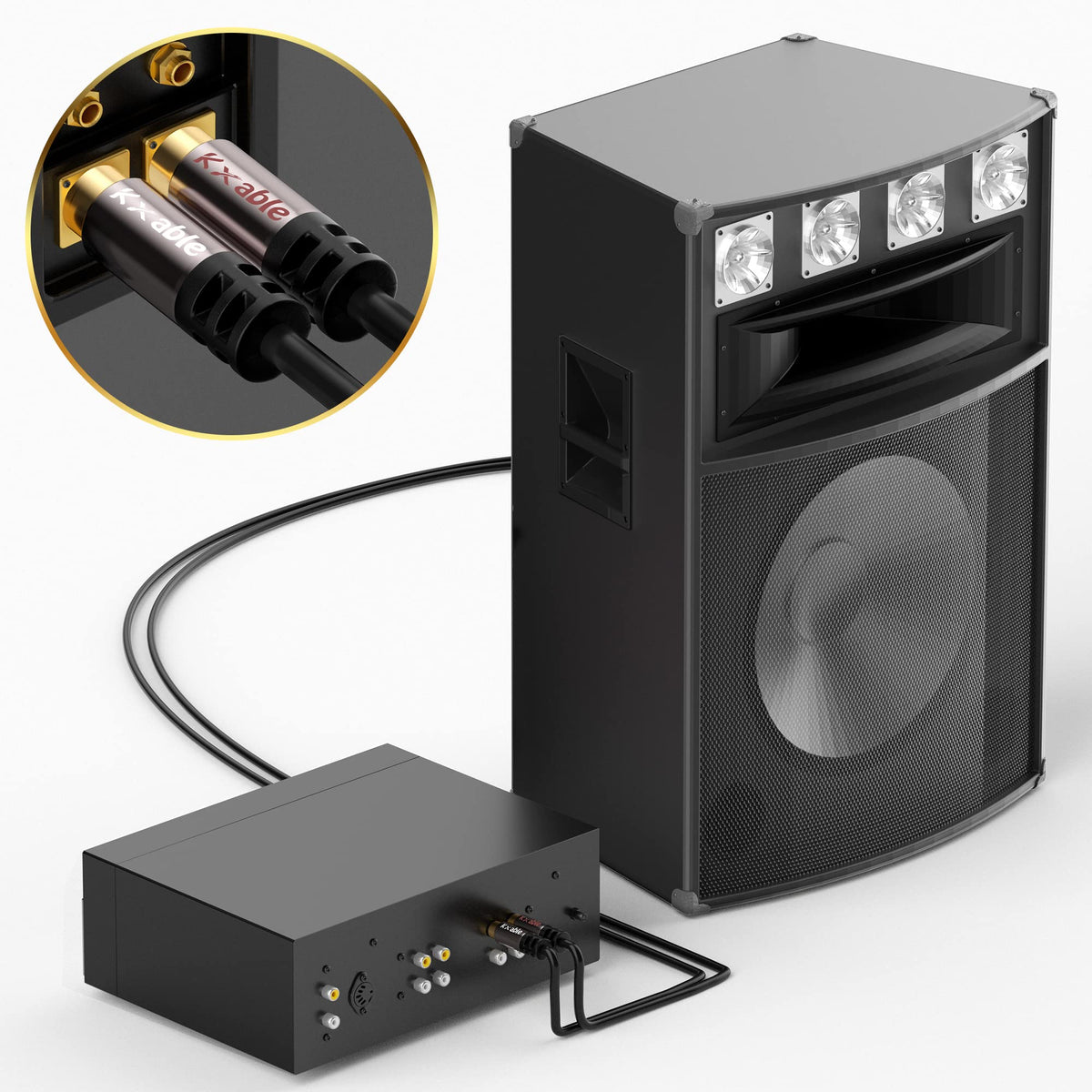 RCA Cable 35 FT, 2RCA Male to 2RCA Male Stereo Audio Cables, Dual Shielded Digital Analogue, 2 RCA Subwoofer Cord for Home Theater, HDTV, Amplifier, Hi-Fi System, Car Audio, Speaker, 23AWG OFC Core