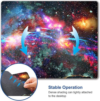 Galaxy and Nebula Mouse Pad, Milky Way Galaxy Mouse Pad, Gaming Mouse Mat Square Waterproof Mouse Pad Non-Slip Rubber Base MousePads for Office Home Laptop Travel, Solar Sysstem Orbit