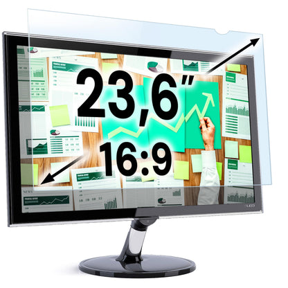 VINTEZ 23.6 inch Blue Light Blocking Screen Protector Panel for 16:9 Widescreen Computer Monitor and Laptop - PC Anti-UV Eye Protection Filter Film - Anti-Scratch Diagonal Frame Shield [1 Pack]