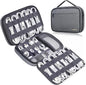 Lacdo Cord Organizer Travel, Cable Organizer Bag Case, Portable Electronics Organizer travel Case, 6 Layer Large Capacity Charging Cords Storage organizer for Cables, SD Card, Travel Essentials, Gray