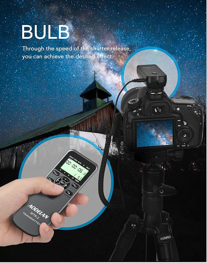 AODELAN Wireless Intervalometer Timer Remote Control, Long Exposure Shutter Release for Sony A99 A77II A77 A33 A55 A57 A100 A200 A500 A850; Replaces Sony RM-L1AM Cable