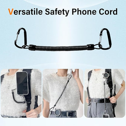 Ysnzaq Belt Clip Holder, Shoulder Bag Holder, Strong Magnetic Attraction Protection, Cell Phone Accessories for Outdoor Work Hiking XTJ Black