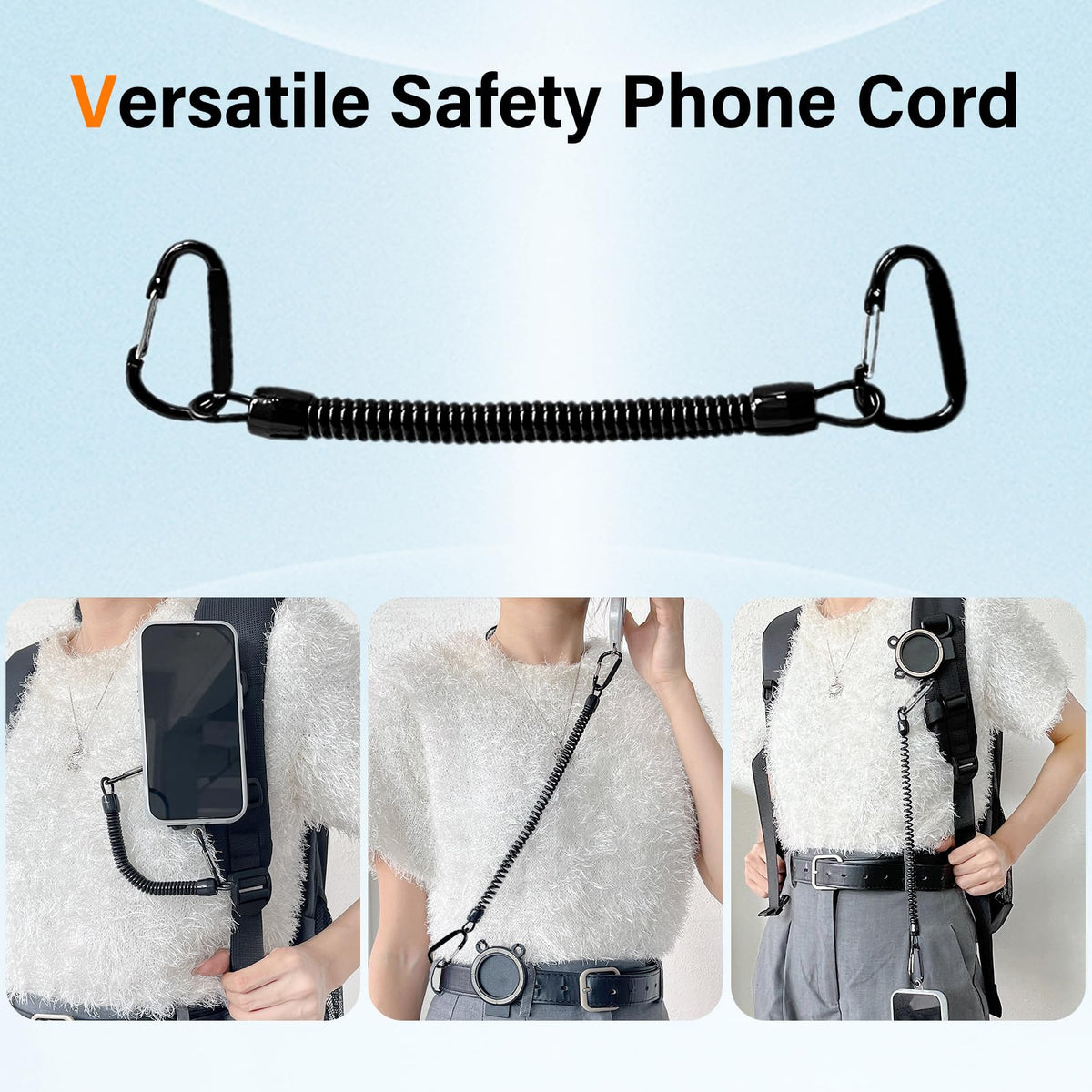 Ysnzaq Magnetic Belt Clip, Phone Holder with Anti Theft Phone Chain, XTJ
