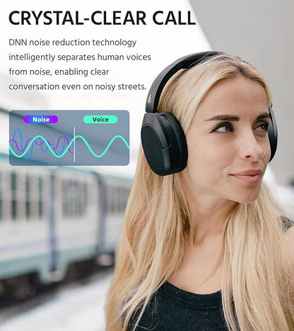 Edifier W830NB Wireless Over Ear Headphones with -45dB Active Noise Cancelling, 94H Playtime, LDAC Hi-Res Sound, Spatial Audio, Fast Charging, Multipoint Connection, Bluetooth V5.4 - Black