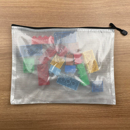 Oaimyy-16Pcs, 7" x 11" inches Mesh Zipper Pouch, Plastic Zip File Folders Puzzle Bags for Organizing,for Office Supplies,Travel,Home Storage-Multicolor
