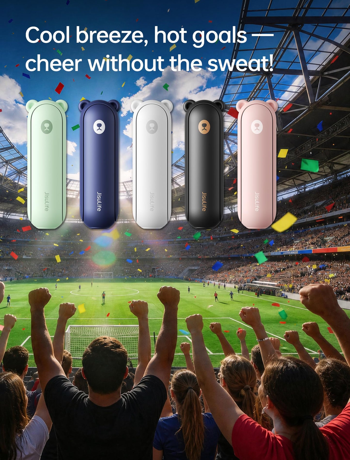 JISULIFE 3 IN 1 Portable Fan with Power Bank & Flashlight Featured