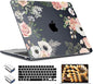 TWOLSKOO Compatible with M4 MacBook Air 15 inch Case 2025-2023 Released Model M4 A3241 M3 A3114 M2 A2941, Plastic Hard Shell & Screen Protector & Keyboard Cover & Type C Adapter, Rose Flower