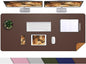 Leather Desk pad Protector, Large Desk mat with Natural Cork & PU Leather,Mouse pad,Non-Slip Office Desk Mat,Waterproof Desk Writing Pad for Office and Home (47in*23.7in,Coffee)