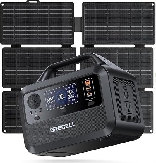 GRECELL 330W Portable Power Station with 100W Solar Panel