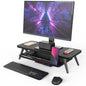 Fenge Monitor Stand Riser, Wooden Desk Shelf with 2-Tier Storage