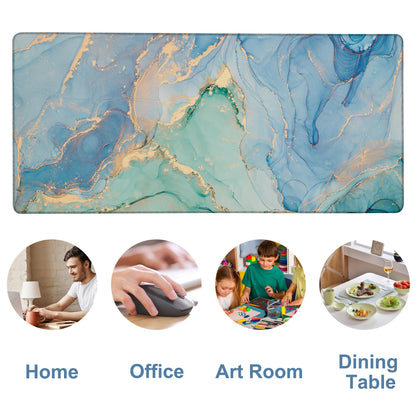 NITAHHHY Gaming Desk Pad Large Extra Length Fluid Art Marble Mouse Pad Keyboard Laptop Non-Slip Waterproof with Rubber Base Thick Stitched Edge Mouse Mat for Office Home 35.4 x 15.7 Inches