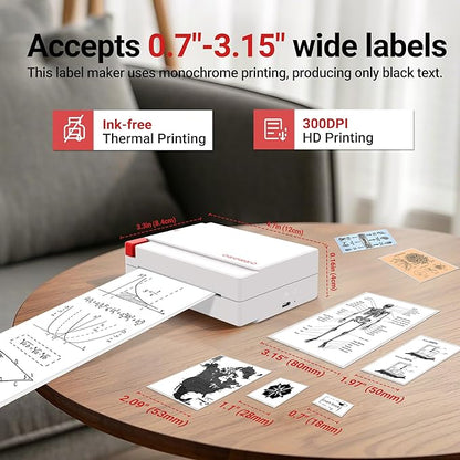 ORGBRO Sticker Printer Machine, X3 Mini Printer Print Pods Portable Thermal Inkless Sticker Maker, 3-Inch 300 DPI Bluetooth Pocket Printers for Smartphones, Notes, Journal, Photos, DIY, Kids Gift
