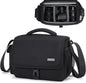 CADeN Camera Bag Case Shoulder Crossbody Bag Compatible for Nikon, Canon, Sony, DSLR SLR Mirrorless Cameras and Lenses (1.0 Black, Large)