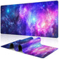 Purple Groovy Flowers Desk Mat,Large Vintage Floral Gaming Keyboard Mouse Pad,Non-Slip Rubber Base Desk Pad Thick Stitched Edges Waterproof Mousepad Mouse Mat 31.5"x11.8"