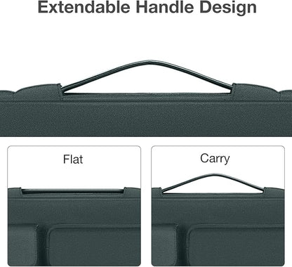 MOSISO 360 Protective Laptop Case 13.3 inch, 13-13.3 inch Laptop Sleeve Compatible with MacBook Air/Pro 13 / Pro 14, HP Dell ASUS Lenovo, Side Open Bag with 2 Raised&1 Flapover Pockets, Emerald Green