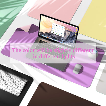 YSAGi Non-Slip Leather Desk Pad, Waterproof Laptop Computer Desk Keyboard Mat, Table Protector Blotter Mat, Large Mouse Pad for Office/Work/Home/Decor(Purple, 23.6" x 13.7")
