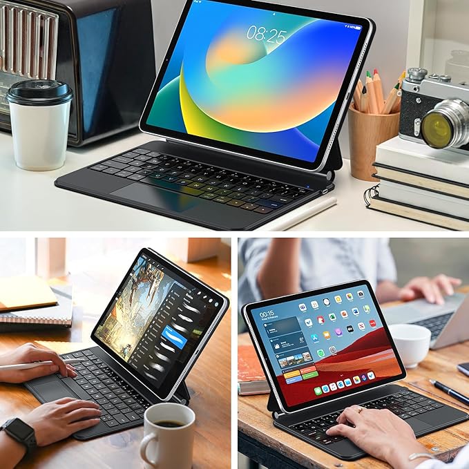 Keyboard Case for iPad 10th Generation 2022 & 11th (A16, 2025) – Magic-Style Keyboard with Multi-Touch Trackpad – Floating Cantilever Stand – Magnetic Case for iPad 10.9 inch 10th / 11th Gen.