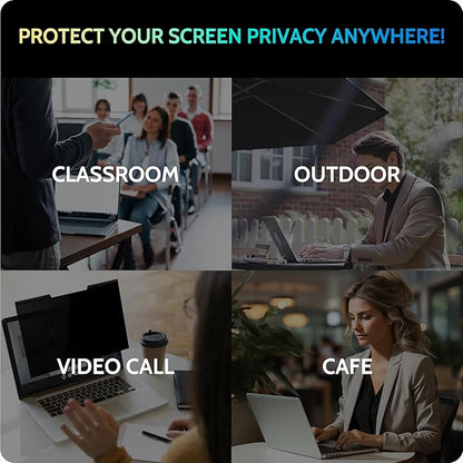 Magnetic Laptop Privacy Screen 14 inch for 16:10 Computer Monitor, 14" Removable Anti Glare Protector Blue Light Filter Shield Compatible with Lenovo Hp Dell Acer Asus Thinkpad Envy Xps