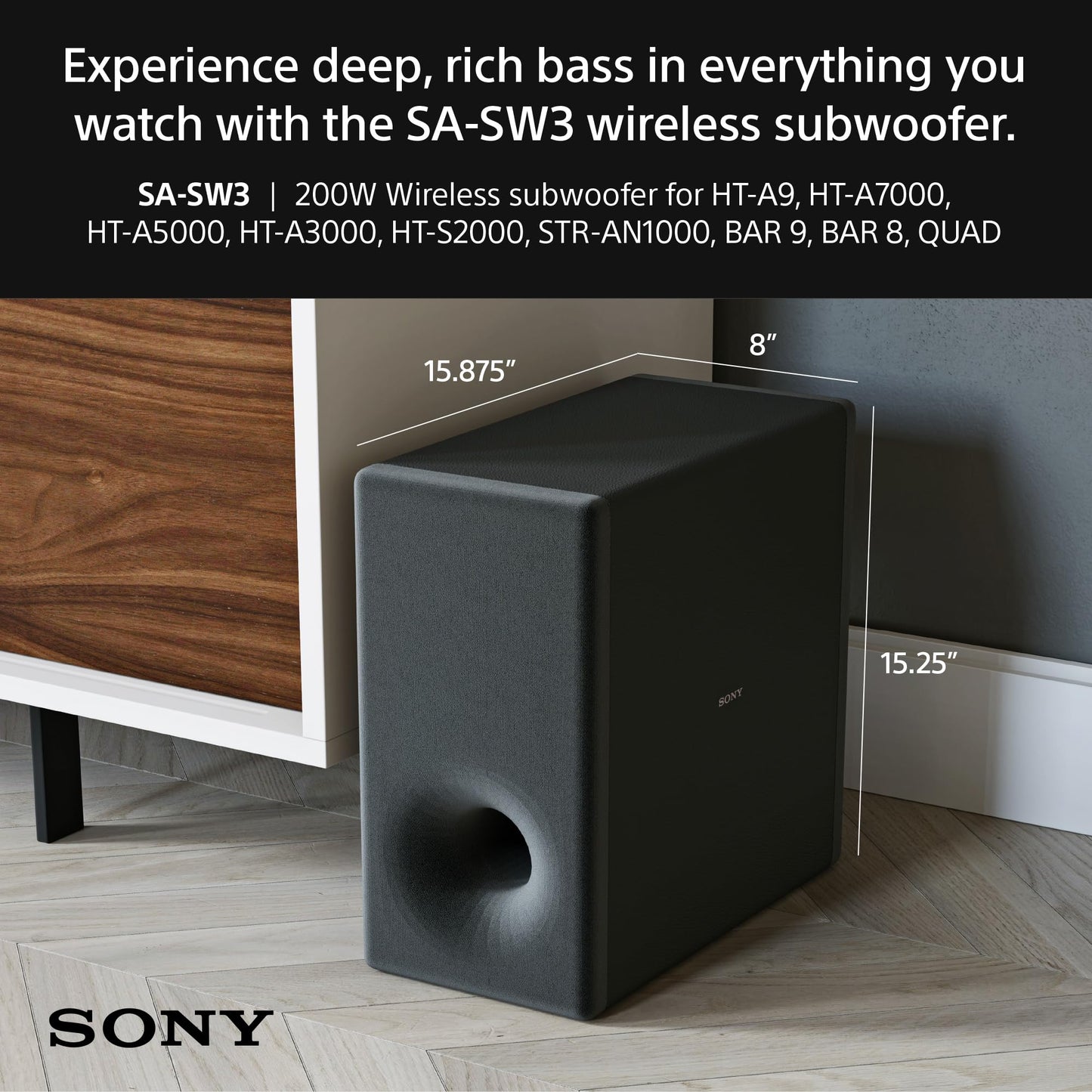 Sony BRAVIA Theater Quad Home Theater Surround Sound System and SA-SW3 Wireless Subwoofer