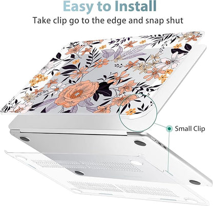May Chen for MacBook Air 13.6 inch Case A3240 M4 A3113 M3 A2681 M2 with Retina Dispaly, 2025 2024 2023 2022 Release, Plastic Hard Shell Case with Screen Protector & Keyboard Cover, Elegant Floral