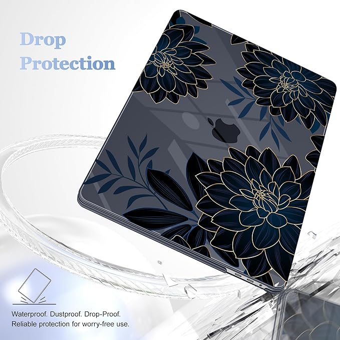 for MacBook Pro 16 inch Case 2019 2020 Release Model A2141, Plastic Hard Shell Cover with Keyboard Cover & Screen Protector for MacBook Pro 16 inch with Touch Bar & Touch ID, Flower Dahlia