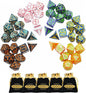 SmartDealsPro Double-Colors Polyhedral Dice Sets with Pouches for D&D DND RPG MTG Dungeon and Dragons Table Board Roll Playing Games D4 D6 D8 D10 D% D12 D20 (6-Color Retro Sets)