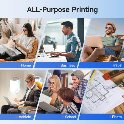 iDPRT Portable Printer Wireless for Travel - Bluetooth Mobile Printer Support for 8.5"x11" US Letter, Inkless Compatible with iOS, Android, Laptop for Office, Car and Home (pro, Black)