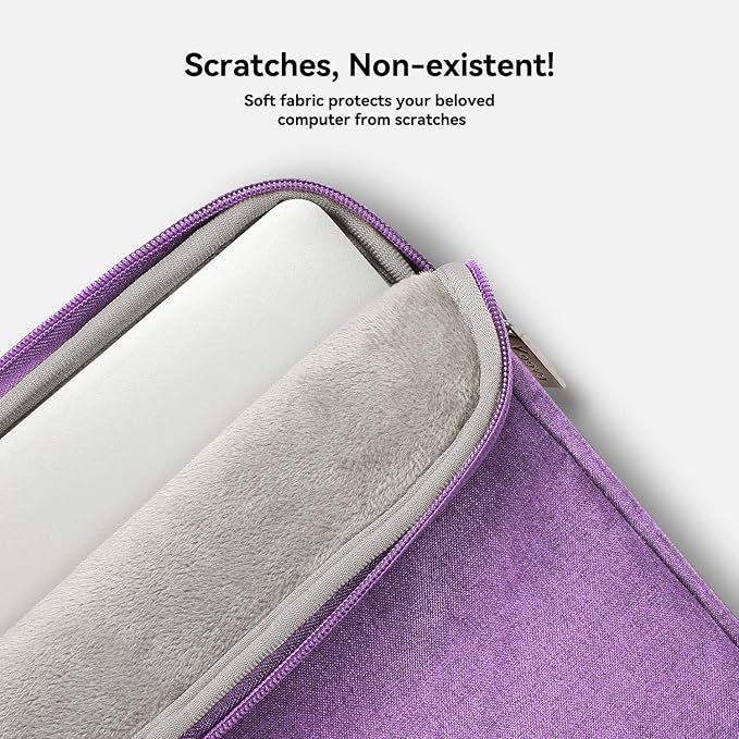 Voova Laptop Bag 17 17.3 Inch Water-resistant Laptop Sleeve Case with Shoulder Straps & Handle, Computer Case Cover Slim Briefcase Compatible with 17-18” Hp Dell Asus Acer, Lavender