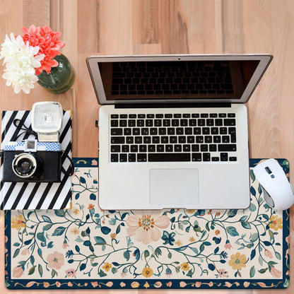 NITAHHHY Gaming Desk Pad Large Extra Length Oriental Decorative Mouse Pad Keyboard Laptop Non-Slip Waterproof with Rubber Base Thick Stitched Edge Mouse Mat for Office Home 35.4 x 15.7 Inches