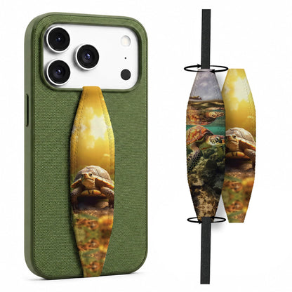 Switchbands Animal Print Phone Grip Strap – Reversible Elastic Strap, Drop Protection, Adhesive-Free, Arthritis Friendly, Wireless Charging Compatible, Universal Fit – Leopard & Pink Tie dye