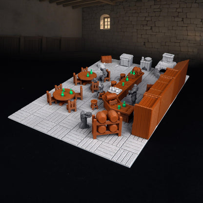 Tavern Bar Furniture RPG Terrain Set for Tabletop Role Playing Games
