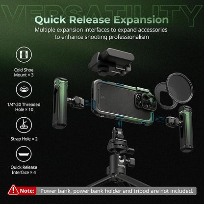 SmallRig x Brandon Li Mobile Video Kit Only for iPhone 16 Pro, Phone Cage with Lightweight Phone Case Kit, Rotatable Wireless QR Handles, 67MM Magnetic VND Filter Kit, Support for MagSafe - 5002