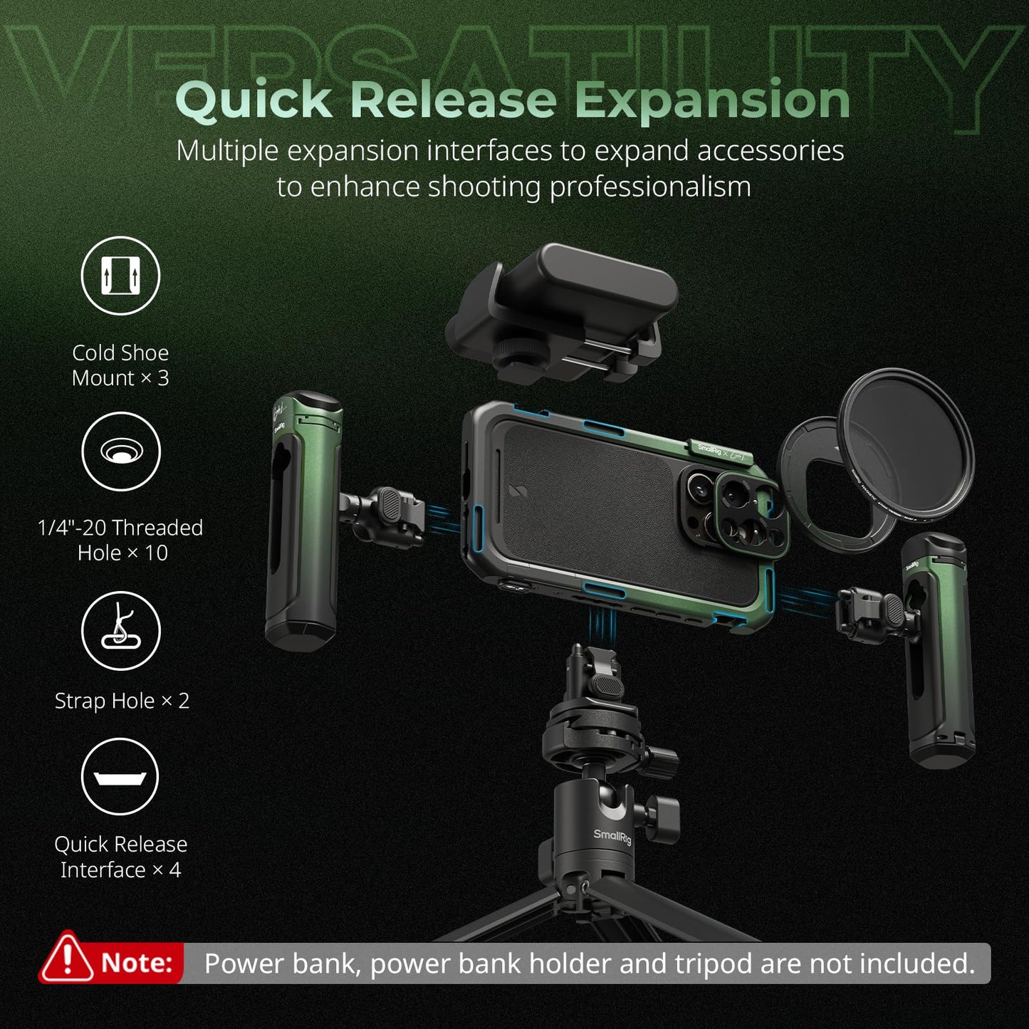 SMALLRIG x Brandon Li Mobile Video Kit for iPhone 16 Pro, Phone Cage with Lightweight Case, Rotatable Wireless QR Handles, 67MM Magnetic VND Filter Kit, Support for MagSafe - 5002