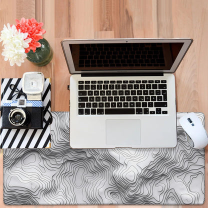 NITAHHHY Large Mouse Pad Wave Lines Gaming Desk Pad Computer Keyboard Non-Slip Waterproof Mouse Mat with Rubber Base and Stitched Edges Entertainment Office Writing Desk Mat 35.4 x 15.7 Inches