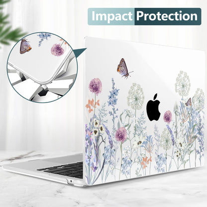 TWOLSKOO for MacBook Air 15 inch Case 2026 2025 2024 2023 Release M5 A3448 M4 A3241 M3 A3114 M2 A2941, Plastic Hard Shell & Screen Protector & Keyboard Cover & Type C Adapter, Dandelions