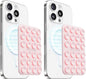 Klearlook 2Pack Magnetic Suction Phone Mount for MagSafe Case, Sticky Phone Grip Holder for iPhone, Removable Hands-Free Selfie/Video for TikTok Influencers, Women Girl Gift, Light Pink & Light Pink