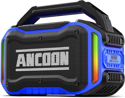 ANCOON Speakers Bluetooth Wireless: 80W(Peak) Loud Speaker with Bass, 20H Playtime, IPX6 Waterproof, Large Jobsite Speakers for Work, Outdoor, Workshop, Garage, Portable Speaker with TWS (Blue)